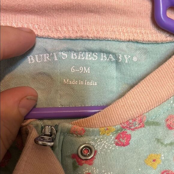 🫶🏻6/$25 Burt's Bees Baby Green and Pink Footies One Piece - Picture 2 of 5